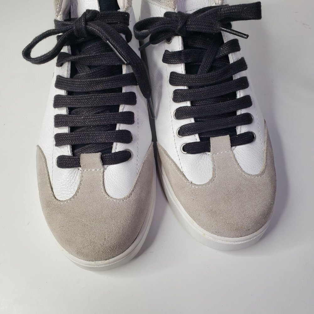 Blackstone RL89 Mid Top Sneaker Sz 40 9 White Logo Metallic Trim Bootie Shoes - Picture 3 of 9